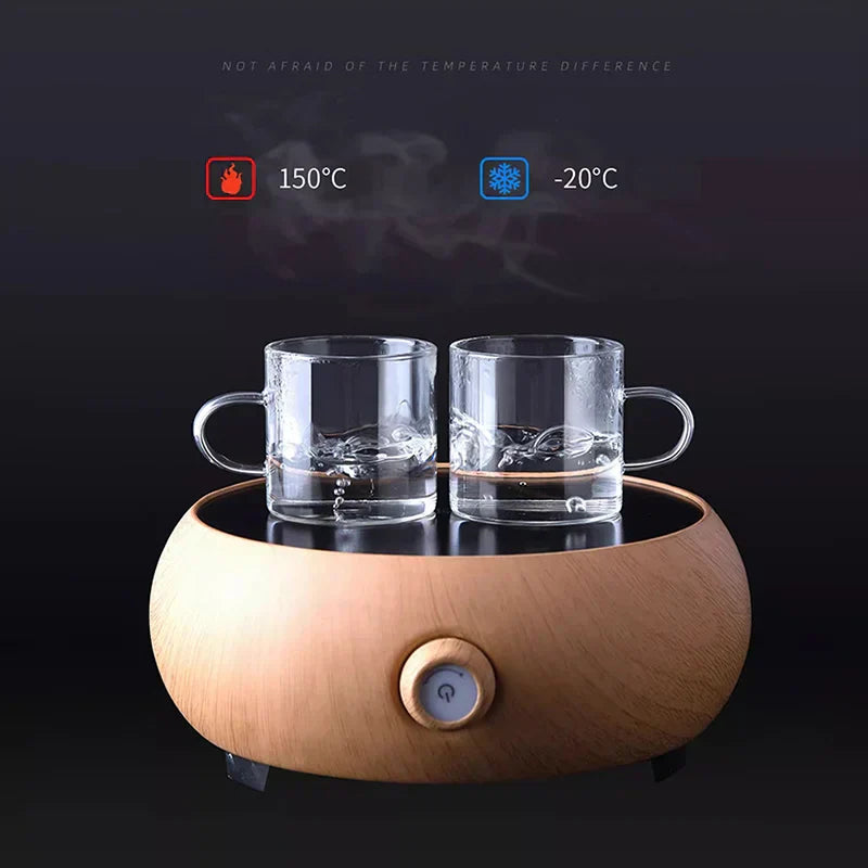 DecorBites™ Glass Tea Cup Set | Thicken Heat Resistant Kung Fu Puer Tea Cups