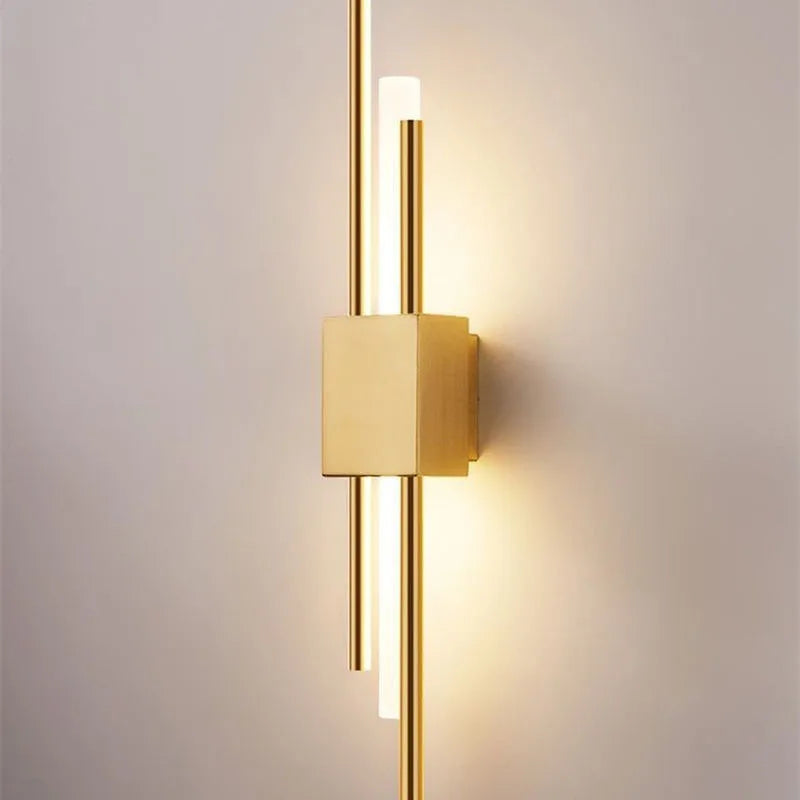 DecorBites™ Art Deco Gold LED Wall Sconce with Marble Accent - Modern Bedroom & Living Room Lighting