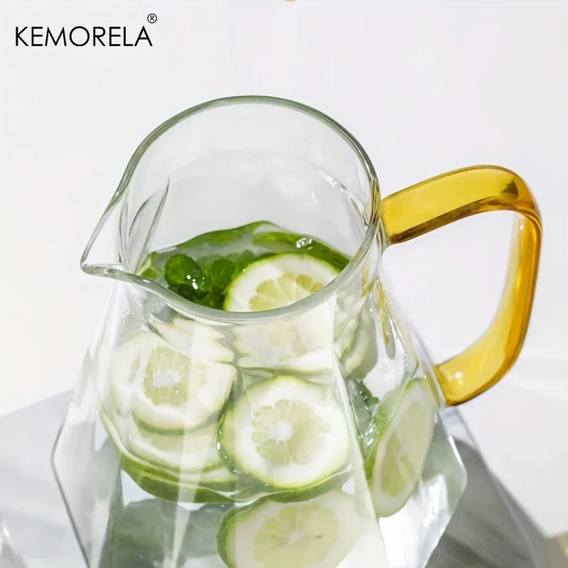 DecorBites™ Diamond Texture Glass Teapot Set - Elegant Hot and Cold Water Kettle for Home
