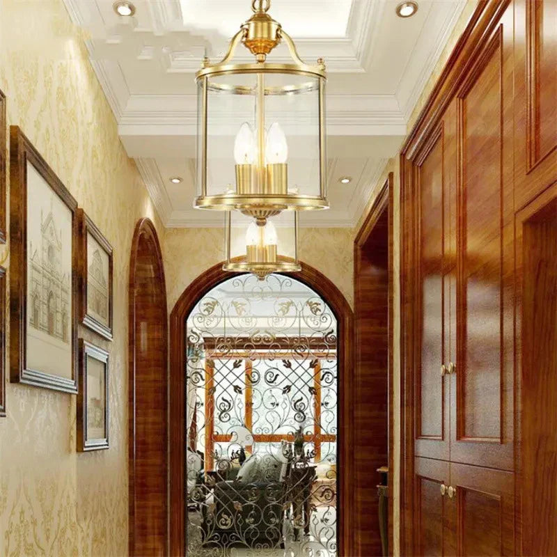 DecorBites™ Bronze Glass Chandelier Pendant Light for Living Dinner Room, Corridor