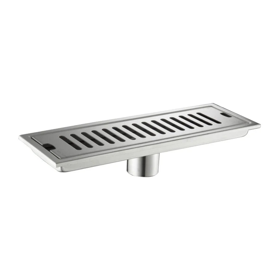 DecorBites™ Black Stainless Steel Floor Drain for Toilet Shower Room, Large Overflow, Odorproof, Rectangle