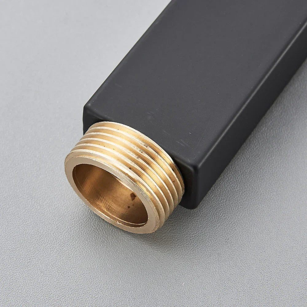 DecorBites™ Black Bathroom Shower Faucet Extension Tube - Round & Square 30/40cm General Interface