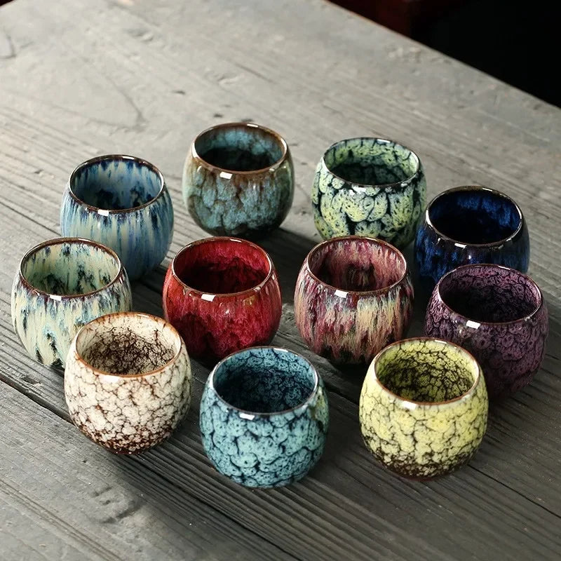 DecorBites™ Ceramic Kung Fu Tea Cup Set - Handcrafted Porcelain Drinkware for Coffee and Wine