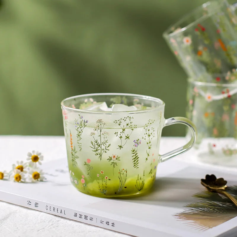 DecorBites™ Large-Capacity Glass Cup with Scale, Heat-Resistant, Cute Design - Perfect Gift
