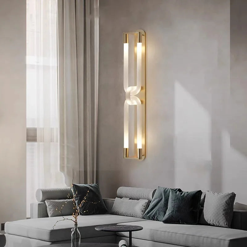 DecorBites™ LED Tube Wall Sconce Gold Black White Metal Acrylic Light Fixture