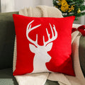 DecorBites™ Christmas Elk Embroidered Cushion Cover | Gold & Silver Stamped Holiday Decor