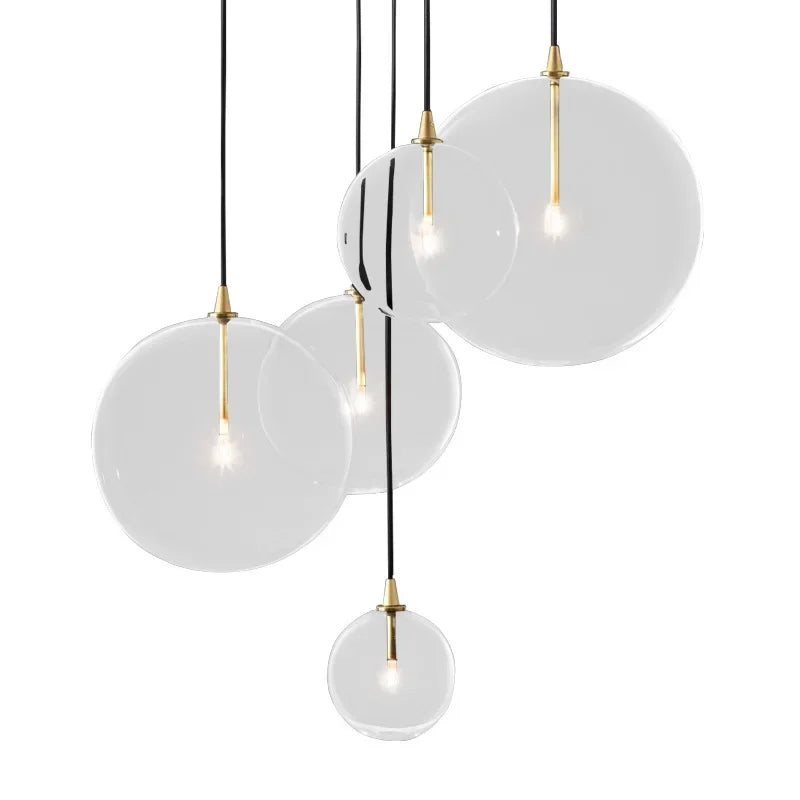 DecorBites™ Gold Metal Globe Pendant Light with LED G4 Bulb for Dining Room