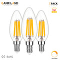 DecorBites™ 6.5W Candle Flame Effect LED Bulb - High Lumens, Dimmable Edison Filament Light