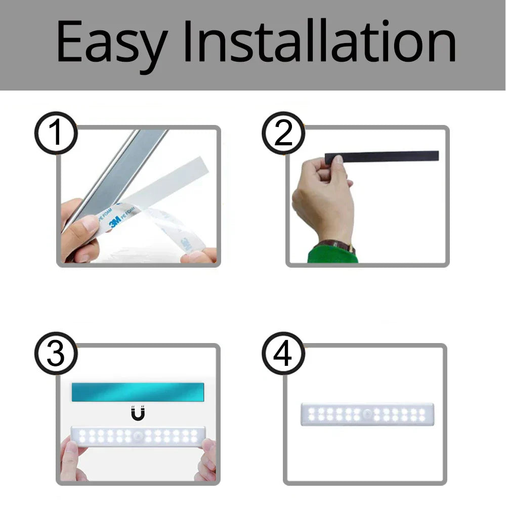 DecorBites™ LED Motion Sensor Night Light for Cabinets Wardrobe Bedroom - 6/10 LEDs