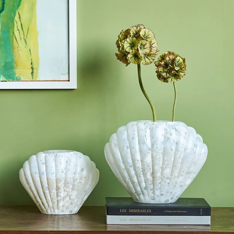 DecorBites™ Glass Vase Floral Arrangement Terrarium Clamshell Craft Shell Home Decor
