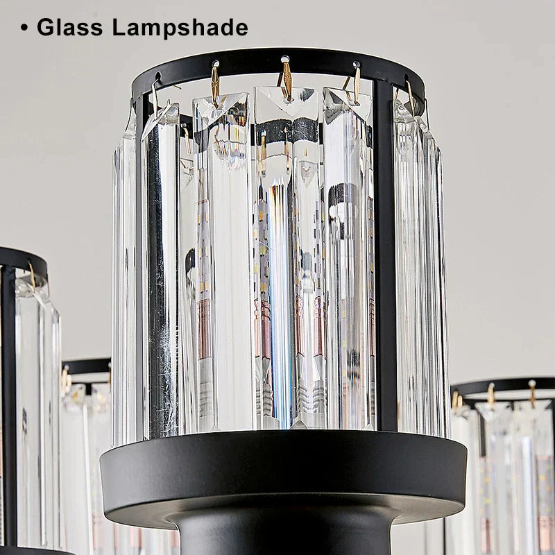 DecorBites™ Black Art Crystal Chandelier for Luxury Living Room Bedroom Lighting Fixtures