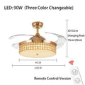 DecorBites™ Crystal Ceiling Fans with LED Light & Remote Control, Gold Finish
