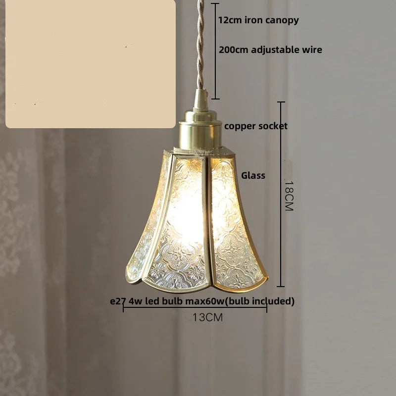 DecorBites™ Copper Glass LED Pendant Lamp, Modern Nordic Hanging Light