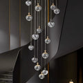 DecorBites™ Crystal Chandelier Stair Pendant Lamp Living Room Pendant Lights Interior Lighting