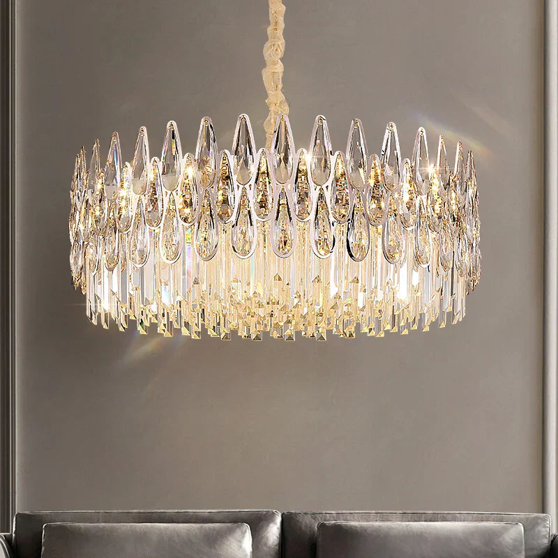 DecorBites™ Crystal Chandelier Duplex Spiral Staircase Post-modern Luxury Light