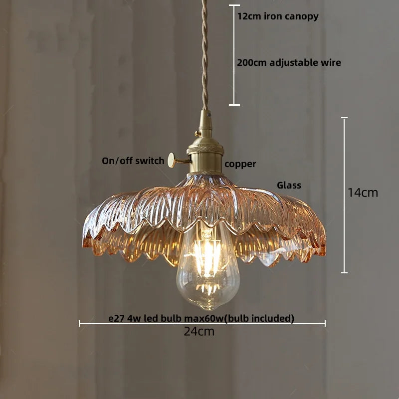 DecorBites™ Clear Glass LED Pendant Lamp Modern Wire Adjustable Hanging Light