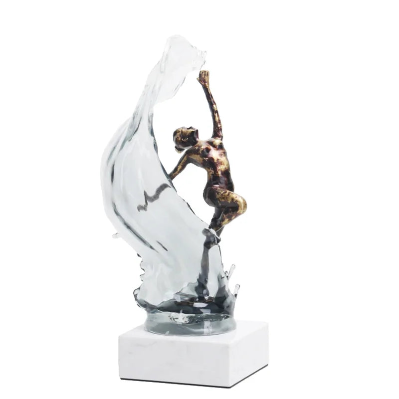 DecorBites™ Ballet Dancer Figure Sculpture Clear Water Wave Home Decor