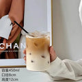 DecorBites™ Glass Cafe Coffee Cup Water Cup Iced Latte Americano Juice Glass