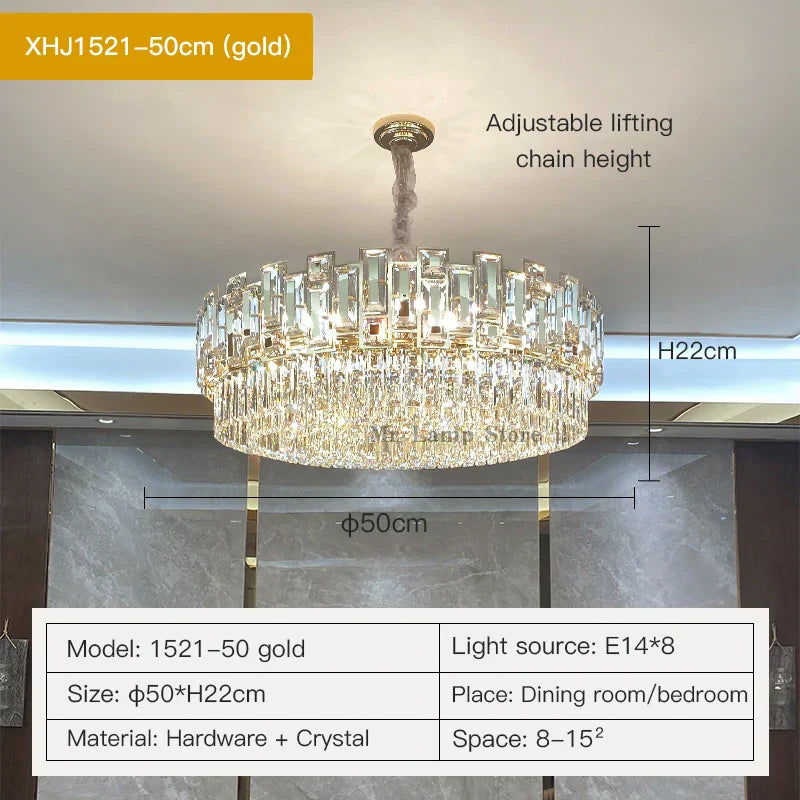 DecorBites™ Crystal Chandelier: Modern Elegant Lighting for Living Room, Bedroom, Kitchen
