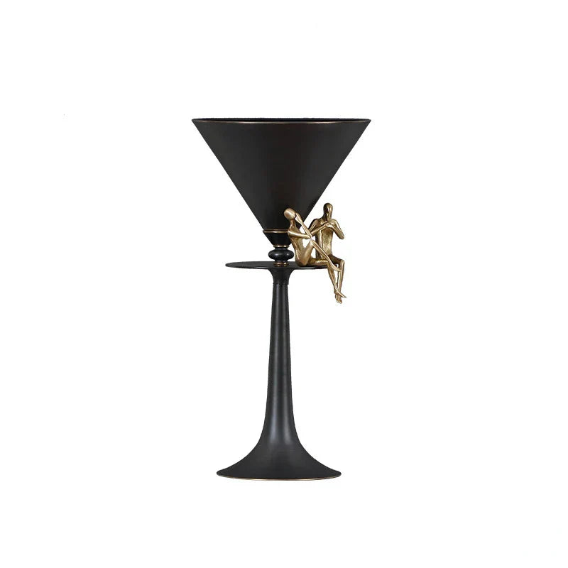 DecorBites™ Bronze Flower Vase: Metal Handicrafts Geometric Art Home Decor Bottle