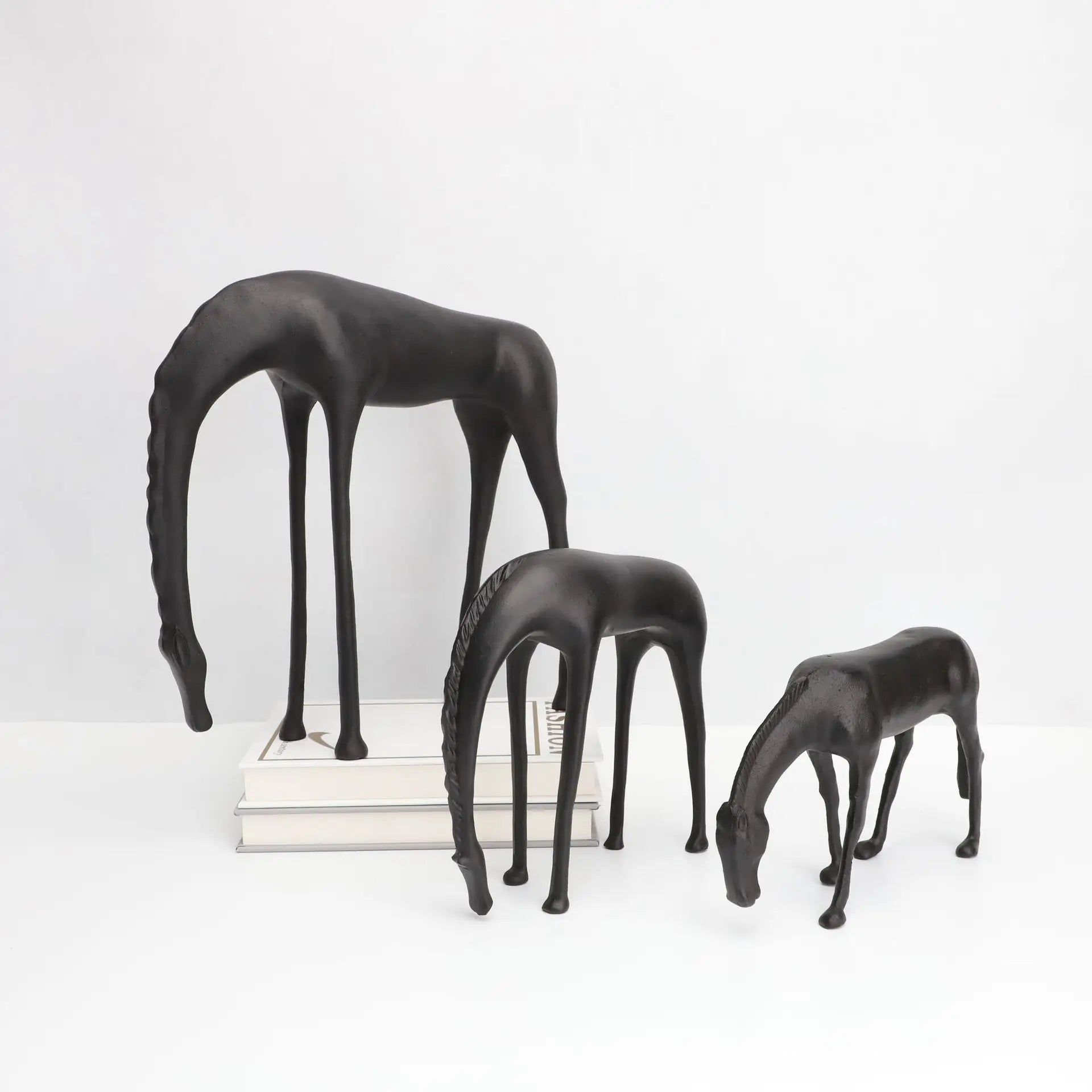 DecorBites™ Abstract Horse Iron Sculpture - Metal Animal Figurine for Home Decor