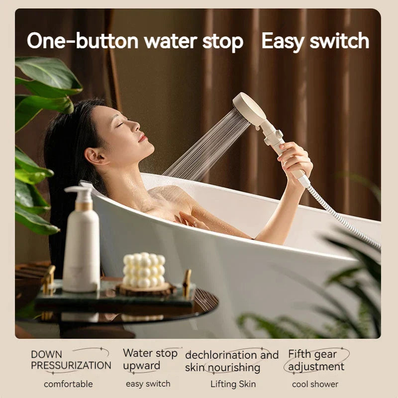 DecorBites™ Black Gas Rain Mist Shower Head for High Water Pressure and Polished Look