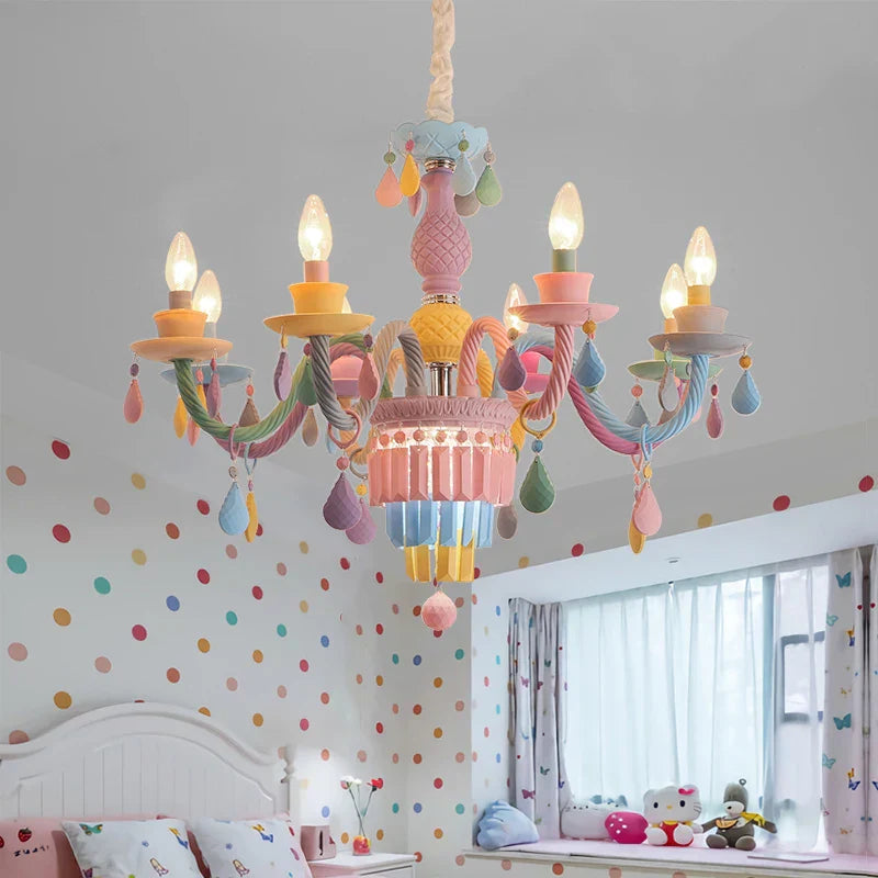 DecorBites™ Crystal Chandelier Girl Baby Bedroom Lamp Nordic Princess Room Lighting