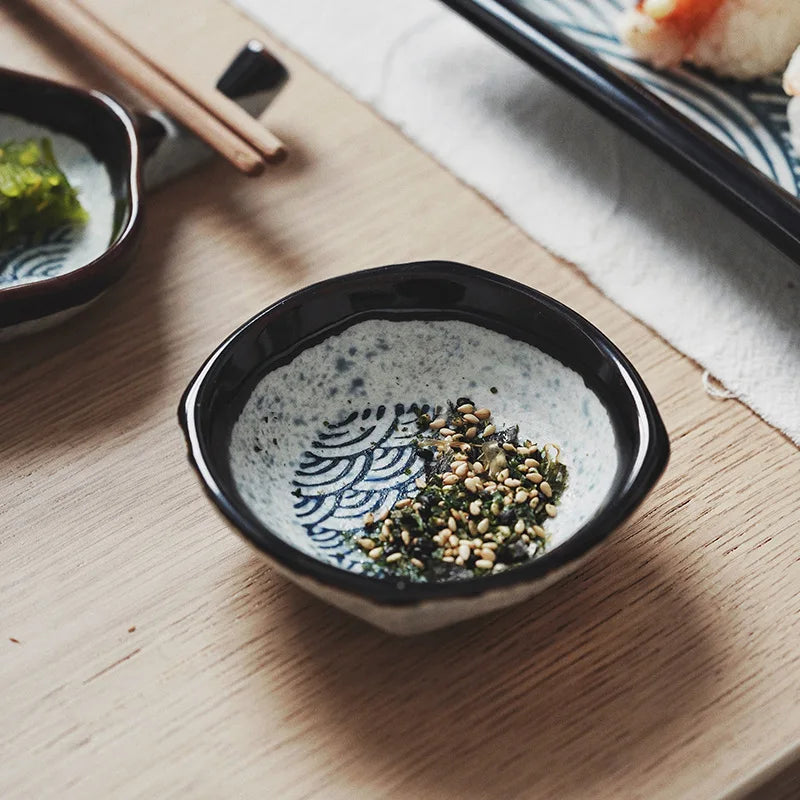 DecorBites™ Ceramic Japanese Porcelain Chopsticks Holder & Sauce Dish