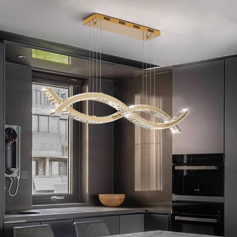 DecorBites™ Crystal Chandelier Pendant Light for Living and Dining Room Luxurious Ceiling Lighting