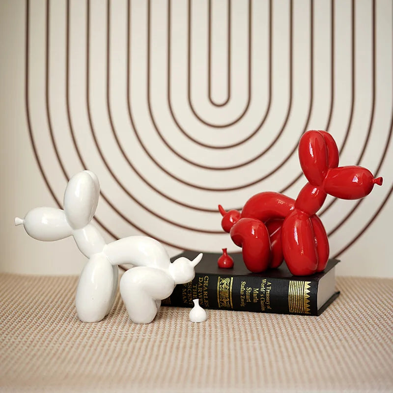 DecorBites™ Balloon Dog Sculpture: Funny Puppy Resin Craft for Home Decor