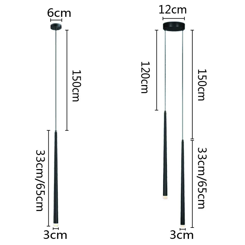 DecorBites™ LED Minimalist Pendant Lamp - Black/White for Bedroom, Dining, Coffee Shop Lighting
