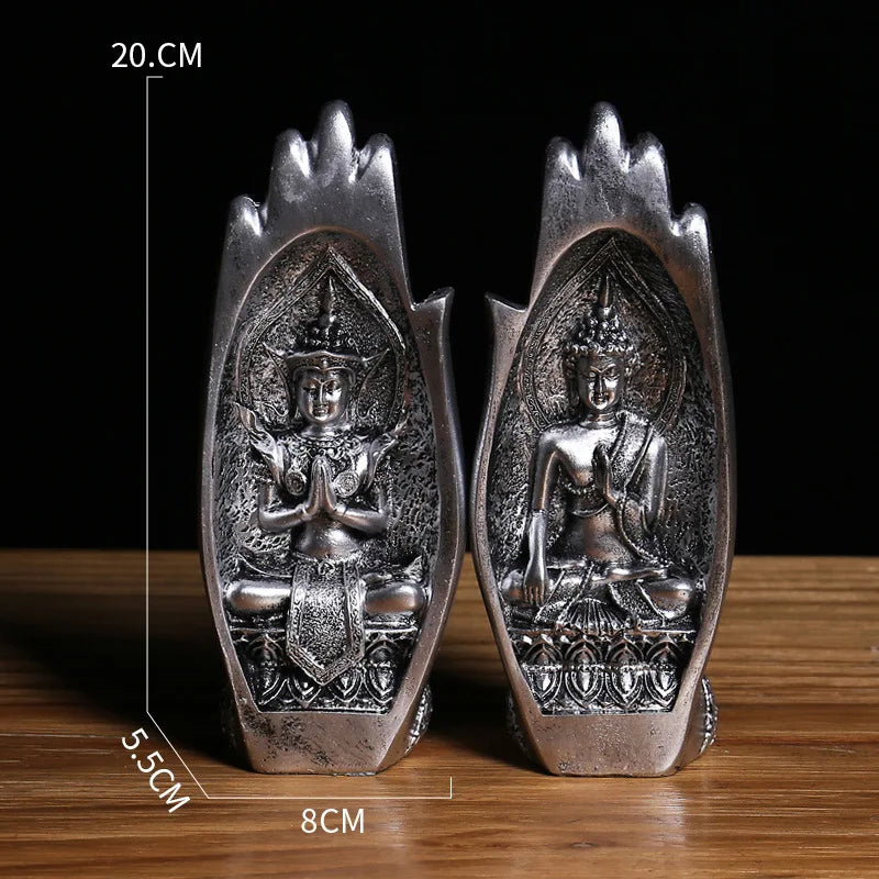 DecorBites™ Buddha Hands Sculptures Monk Figurine Tathagata Yoga Home Decoration Ornament
