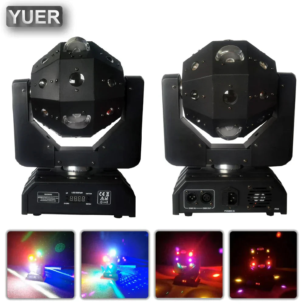 DecorBites™ LED Moving Head Ball Laser Strobe Light - 4 in 1 Infinite Rotation Disco DJ Beam