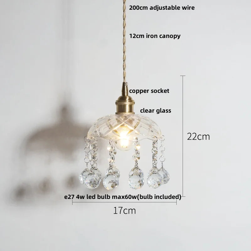DecorBites™ Clear Glass LED Pendant Lamp Modern Nordic Style Adjustable Hanging Light