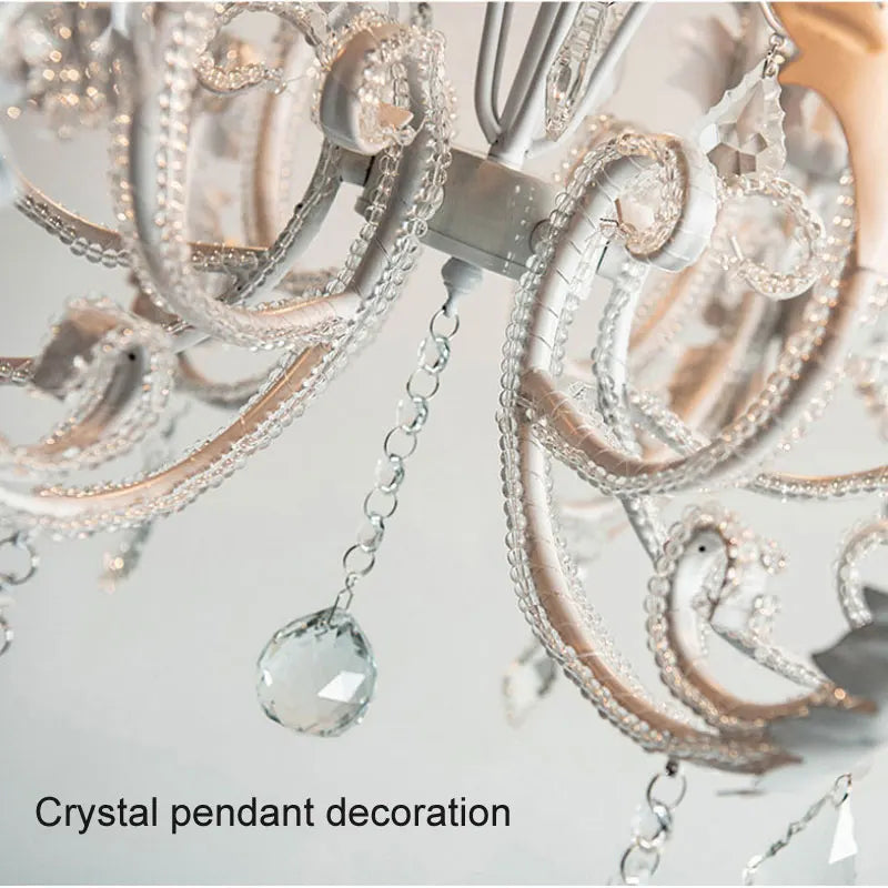 DecorBites™ Iron Crystal Chandelier for Living Room Dining Bedroom E14 Lighting