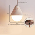 DecorBites™ LED Pendant Lights Yellow Travertine Wood Hanging Lamp for Bedroom Dining Room
