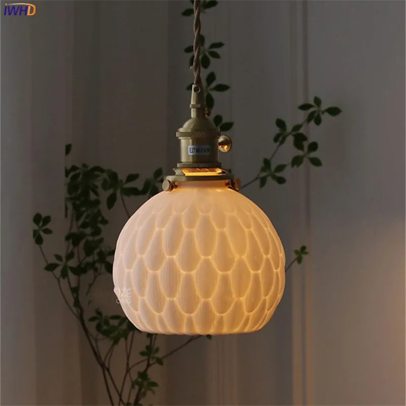DecorBites™ Ceramic LED Pendant Lights | Copper Modern Hanglamp for Home Indoor Lighting