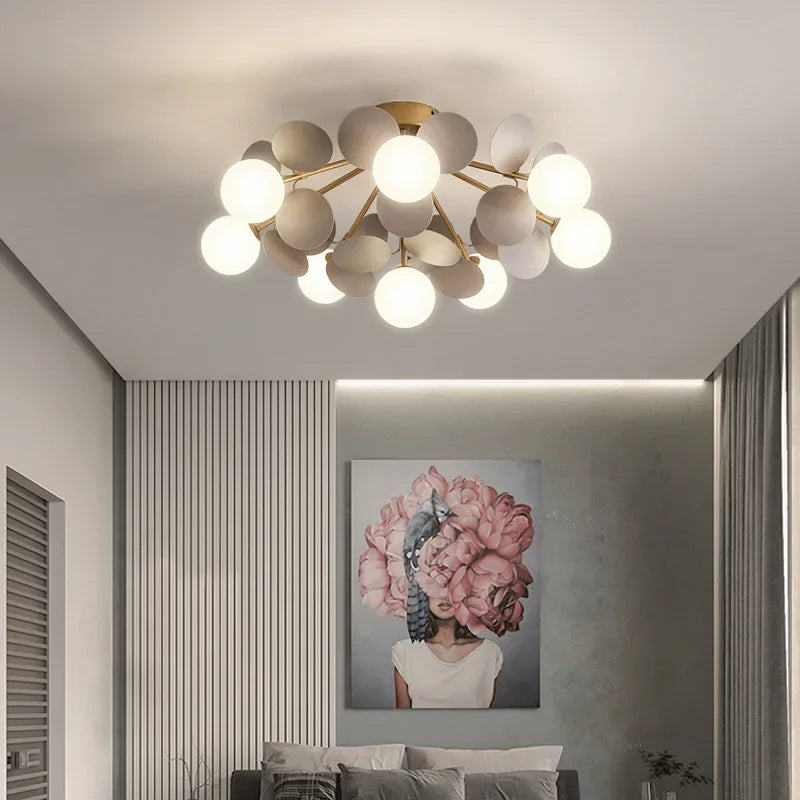 DecorBites™ Frost Glass Ceiling Chandelier for Home Indoor Lighting