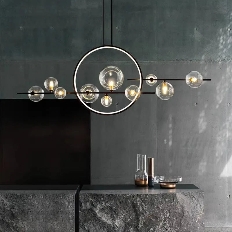 DecorBites™ Bubble Glass Chandelier LED Dining Table Spherical Lighting