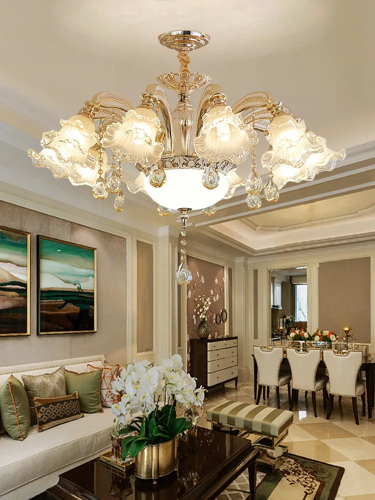 DecorBites™ Crystal Luxury Ceiling Chandelier for Living Room, Hotel, Villa Lobby - Nordic Modern Lighting