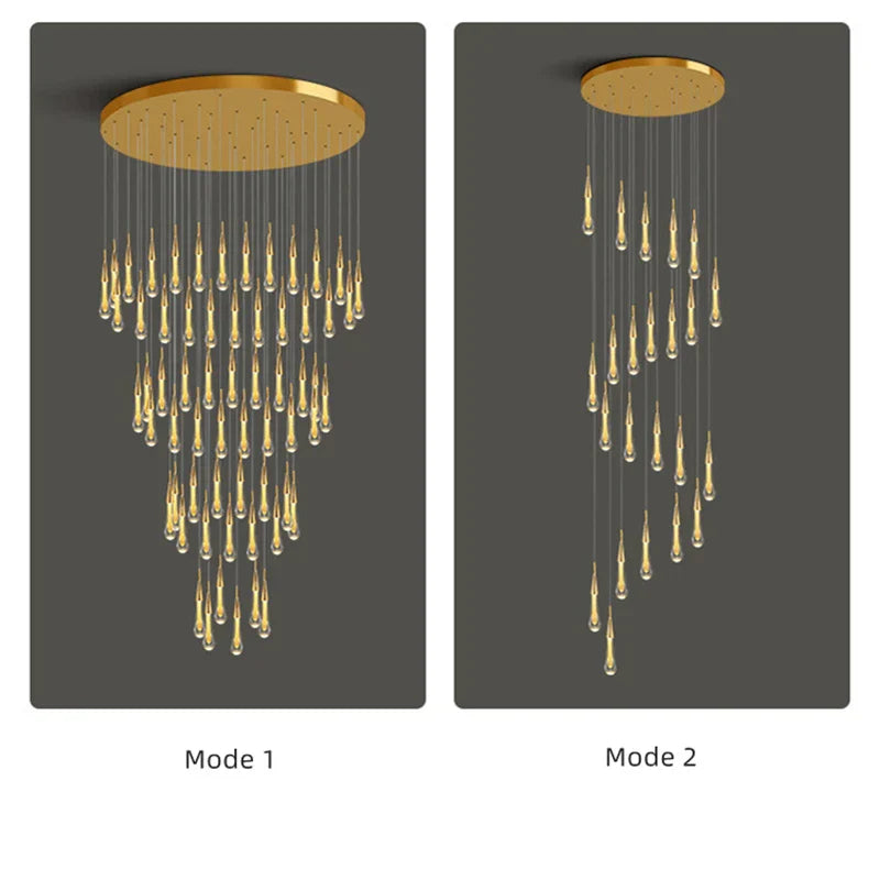 DecorBites™ Crystal Luxury Ceiling Chandelier Staircase Pendant Light for Home Decor