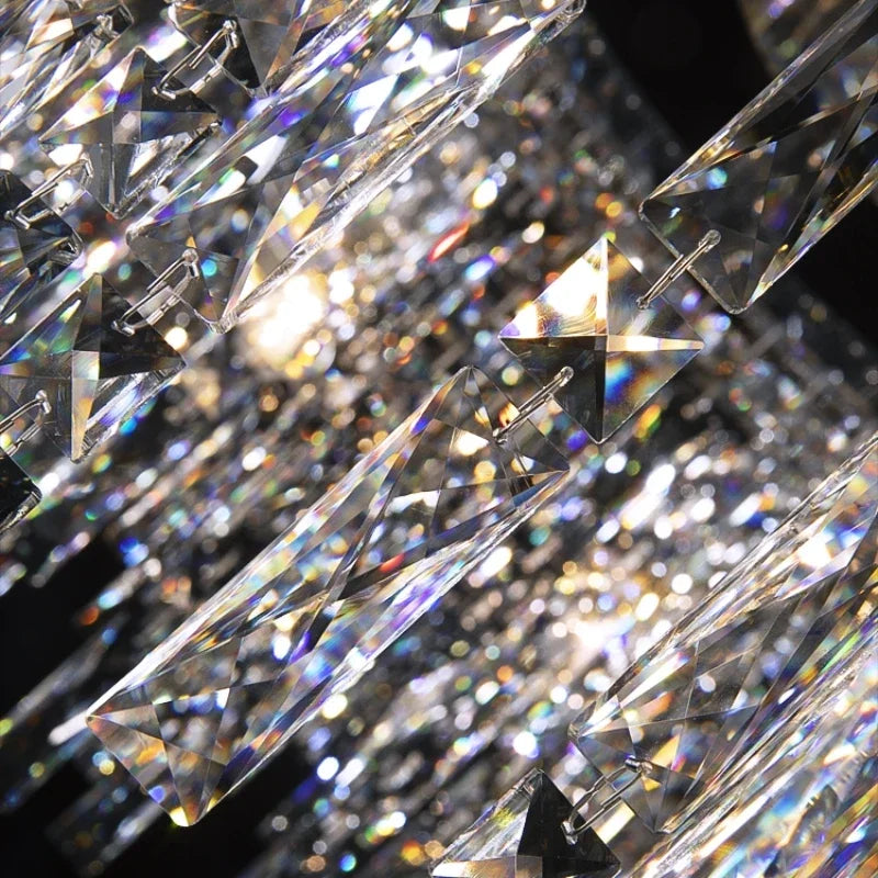 DecorBites™ Chrome Chandelier: Designer Luxury K9 Crystal Lighting Fixture for Dining Room, Hotel, and Bar