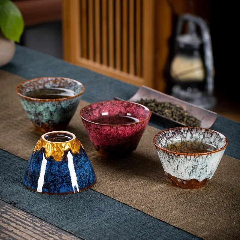 DecorBites™ Ceramic Kung Fu Tea Cup Set - Handcrafted Porcelain Drinkware