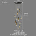 DecorBites™ Crystal Chandelier LED Staircase Lamp for Elegant Living Room, Kitchen, and Restaurant