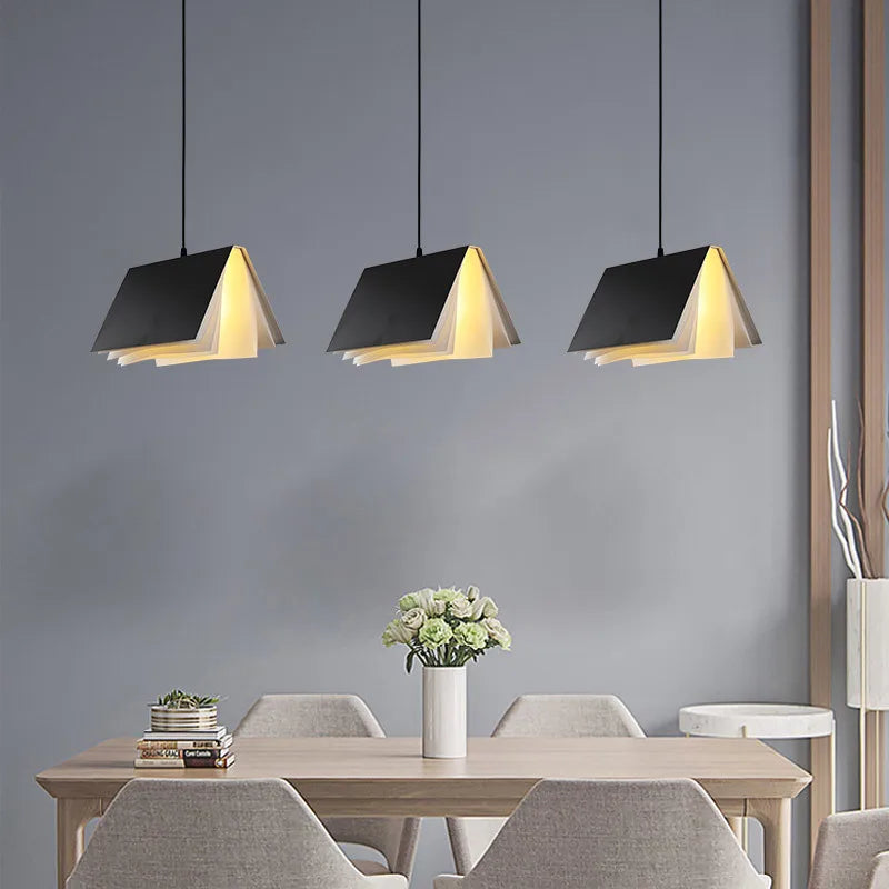 DecorBites™ Book Pendant Lamp: Nordic LED Design for Living Room, Bedroom, Indoor Lighting