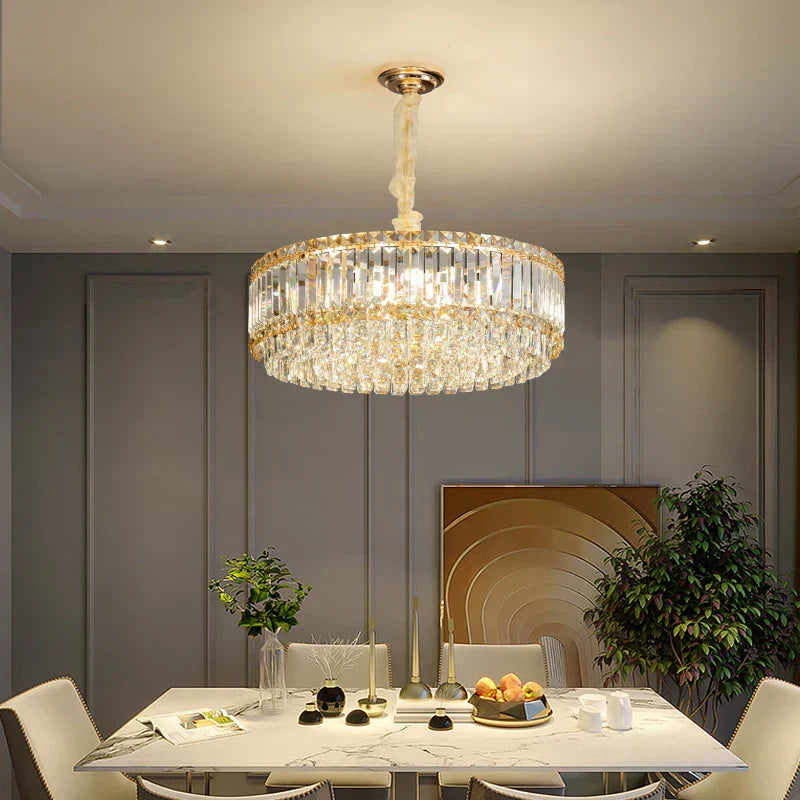 DecorBites™ Crystal Chandelier: Elegant Modern Lighting for Living Room, Bedroom, and Restaurant.
