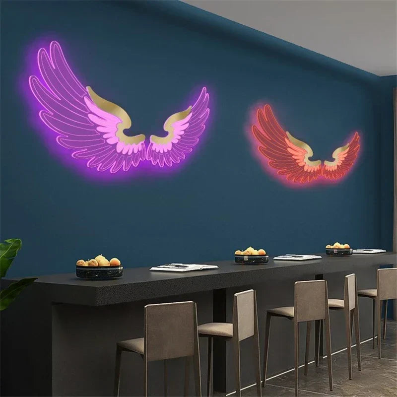 DecorBites™ Angel Wings RGB LED Wall Lamp for Living Room Bedroom Restaurant Bar