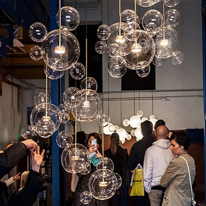 DecorBites™ Glass Bubble Chandelier: Modern Art Deco Customized Indoor Decor Light