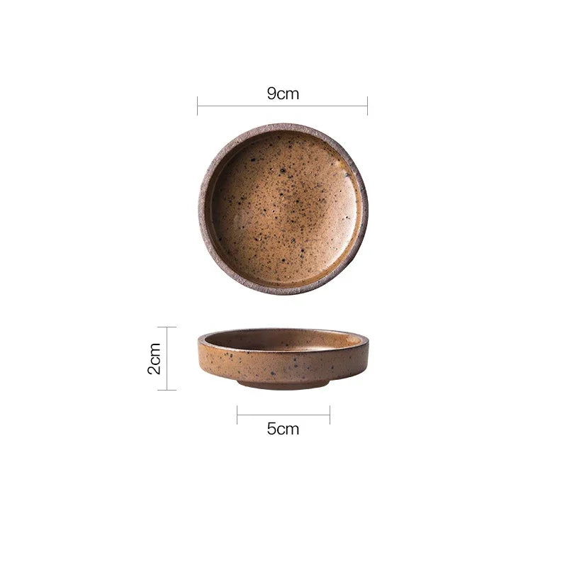 DecorBites™ Ceramic Sauce Dishes Set - Round Seasoning & Snack Plates
