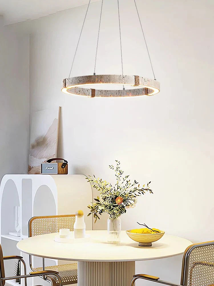 DecorBites™ LED Stone Ring Chandelier - Trendy Design for Living & Dining Room